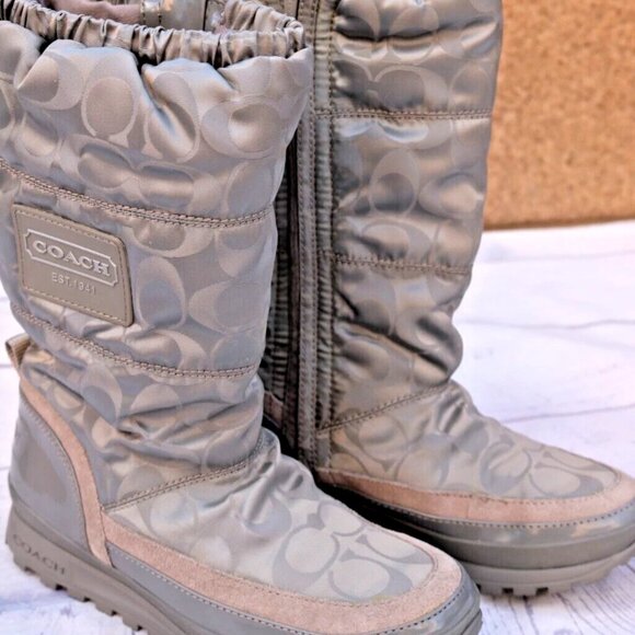 New Coach Demure Gray Nylon Boot Size Women’s 6 1/2 B - Picture 14 of 16